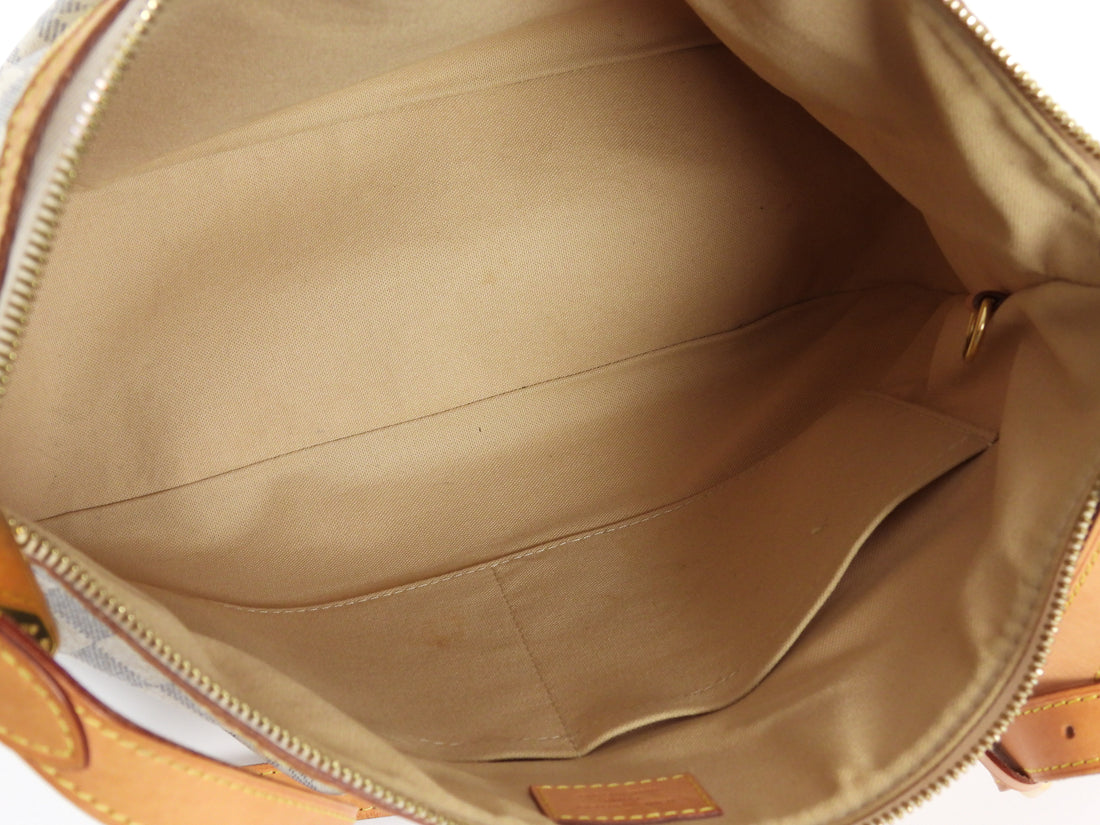 Louis Vuitton White Grey Damier Azur Coated Canvas Siracusa Hobo Bag MM