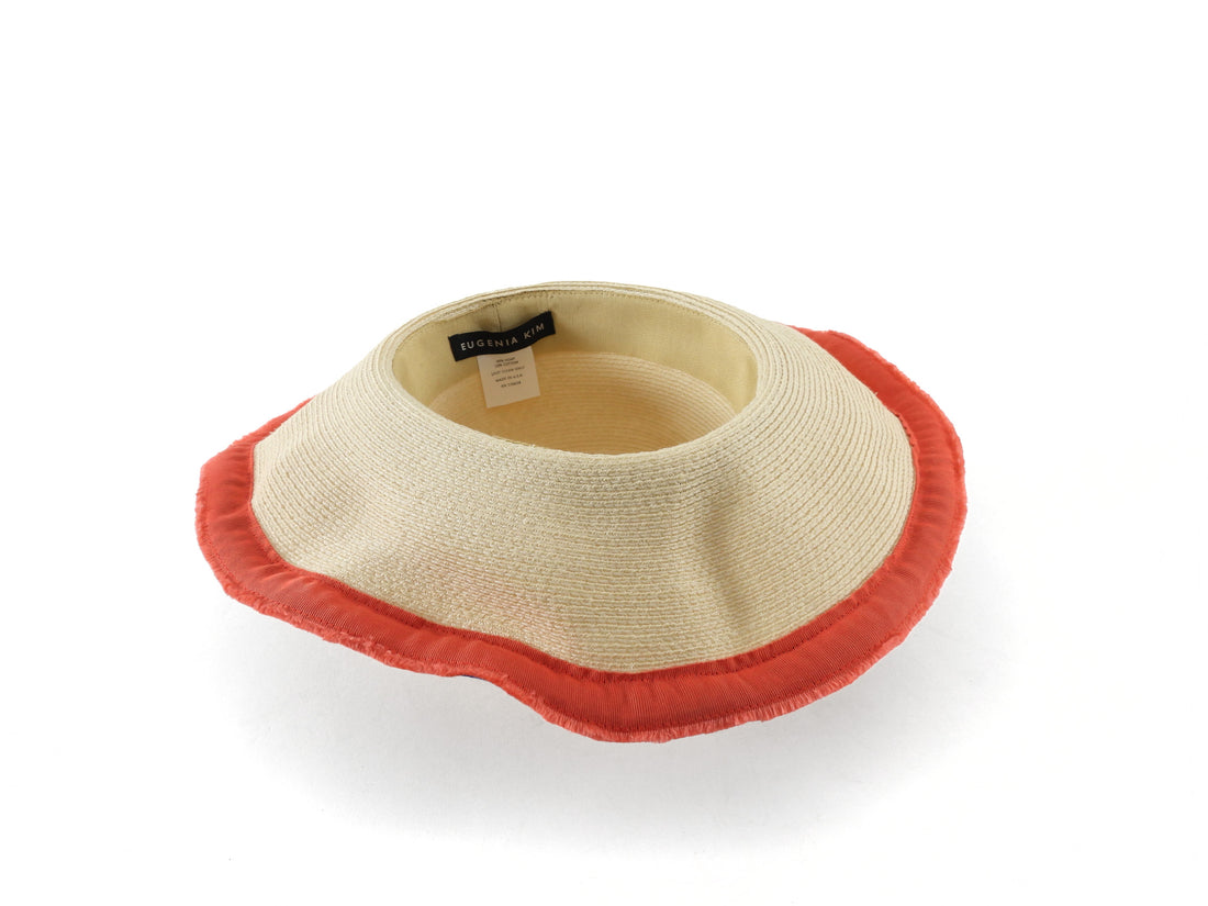 Eugenia Kim Straw Grosgrain Ribbon Trim Sun Hat