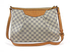 Louis Vuitton White Grey Damier Azur Coated Canvas Siracusa Hobo Bag MM