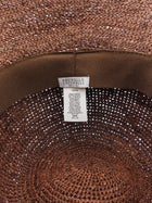Brunello Cucinelli Brown Raffia Wide Brim Monili Sun Hat
