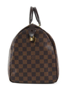 Louis Vuitton Brown Damier Ebene and Leather Speedy Boston Bag 35