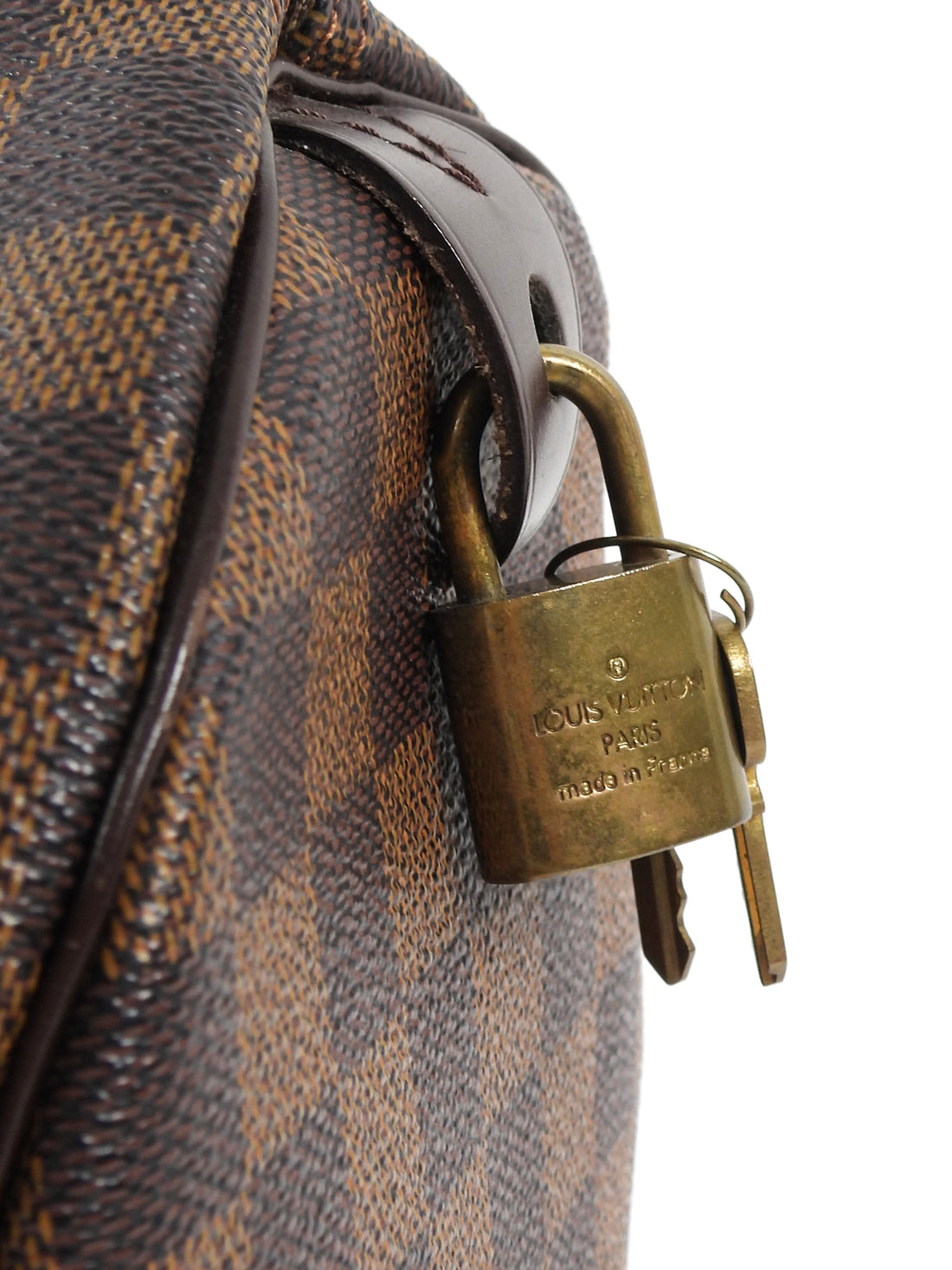 Louis Vuitton Brown Damier Ebene and Leather Speedy Boston Bag 35