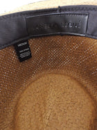 Janessa Leone Brown Straw Fedora Brim Sun Hat