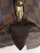 Louis Vuitton Brown Damier Ebene and Leather Speedy Boston Bag 35