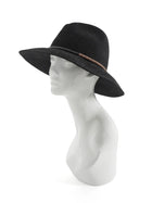 Brunello Cucinelli Black Rabbit Fur Felt Monili Fedora Hat - M