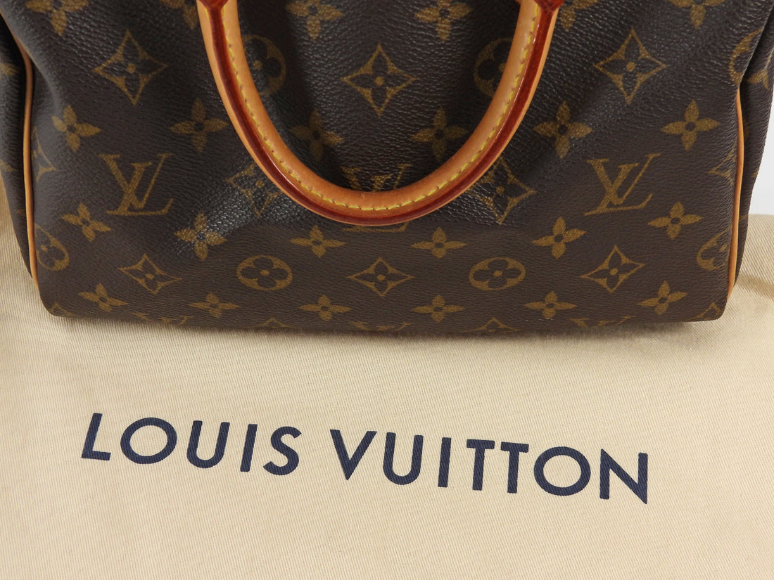 Louis Vuitton Brown Monogram Coated Canvas and Leather Speedy Boston Bag 25