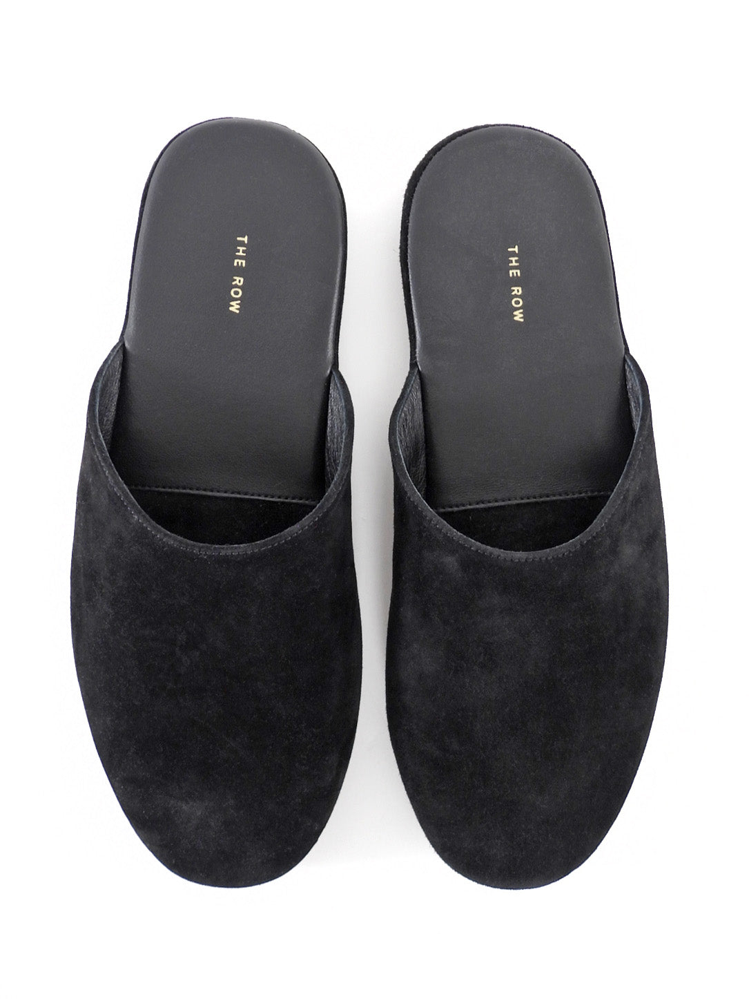 The Row Black Suede Franco Flat Slippers - 36.5