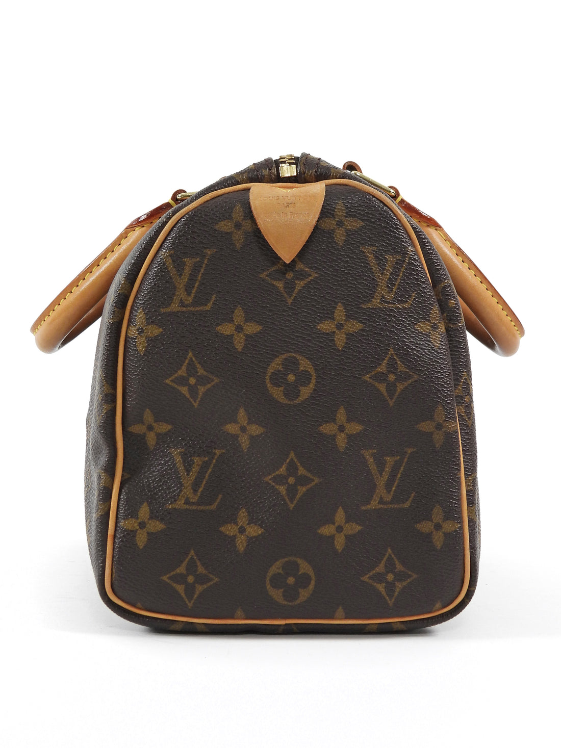 Louis Vuitton Brown Monogram Coated Canvas and Leather Speedy Boston Bag 25