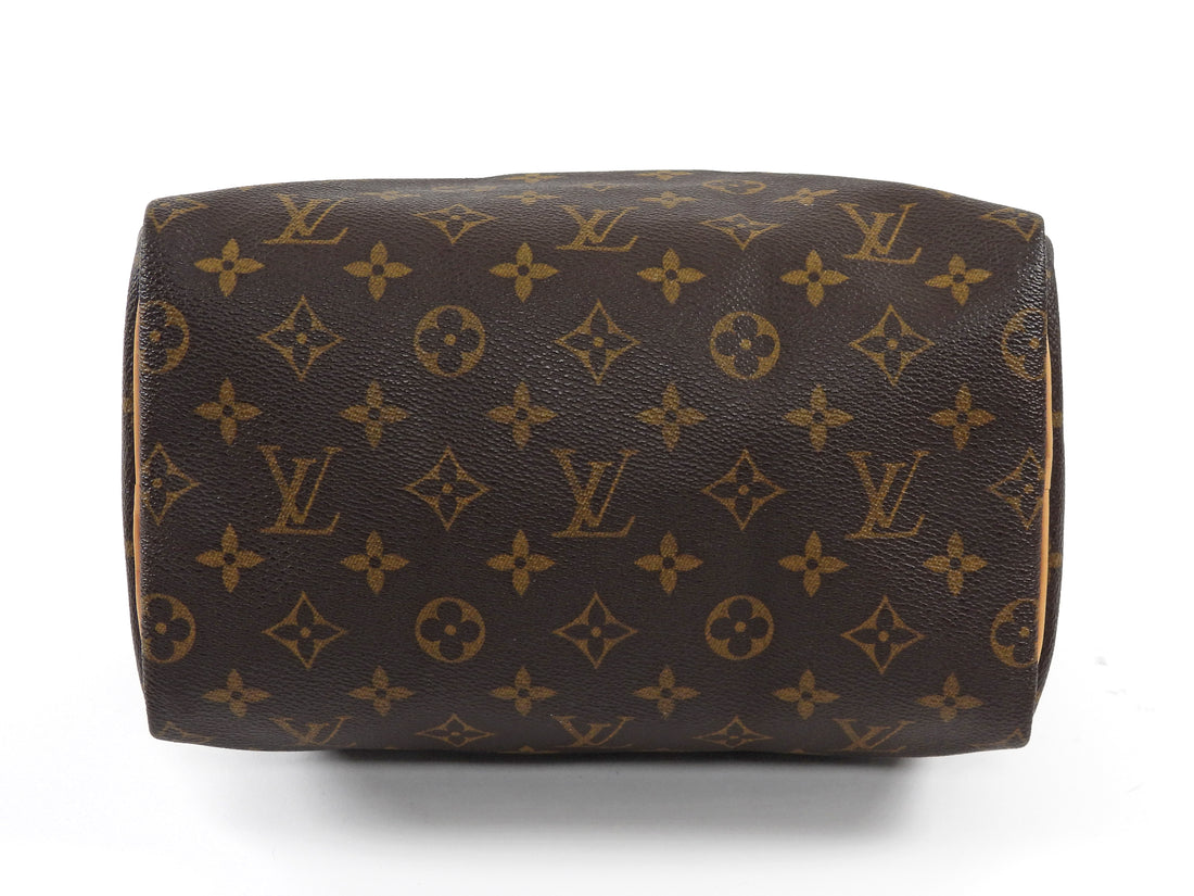 Louis Vuitton Brown Monogram Coated Canvas and Leather Speedy Boston Bag 25