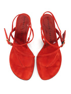 Herbert Levine Red Suede Starry Eyed 50 Kitten Heel Sandals - 36.5