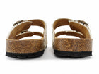 Falerio Sarti Ivory Brown X Taji Tweed Ciabatta Double Buckle Molded Footbed Sandals - 37