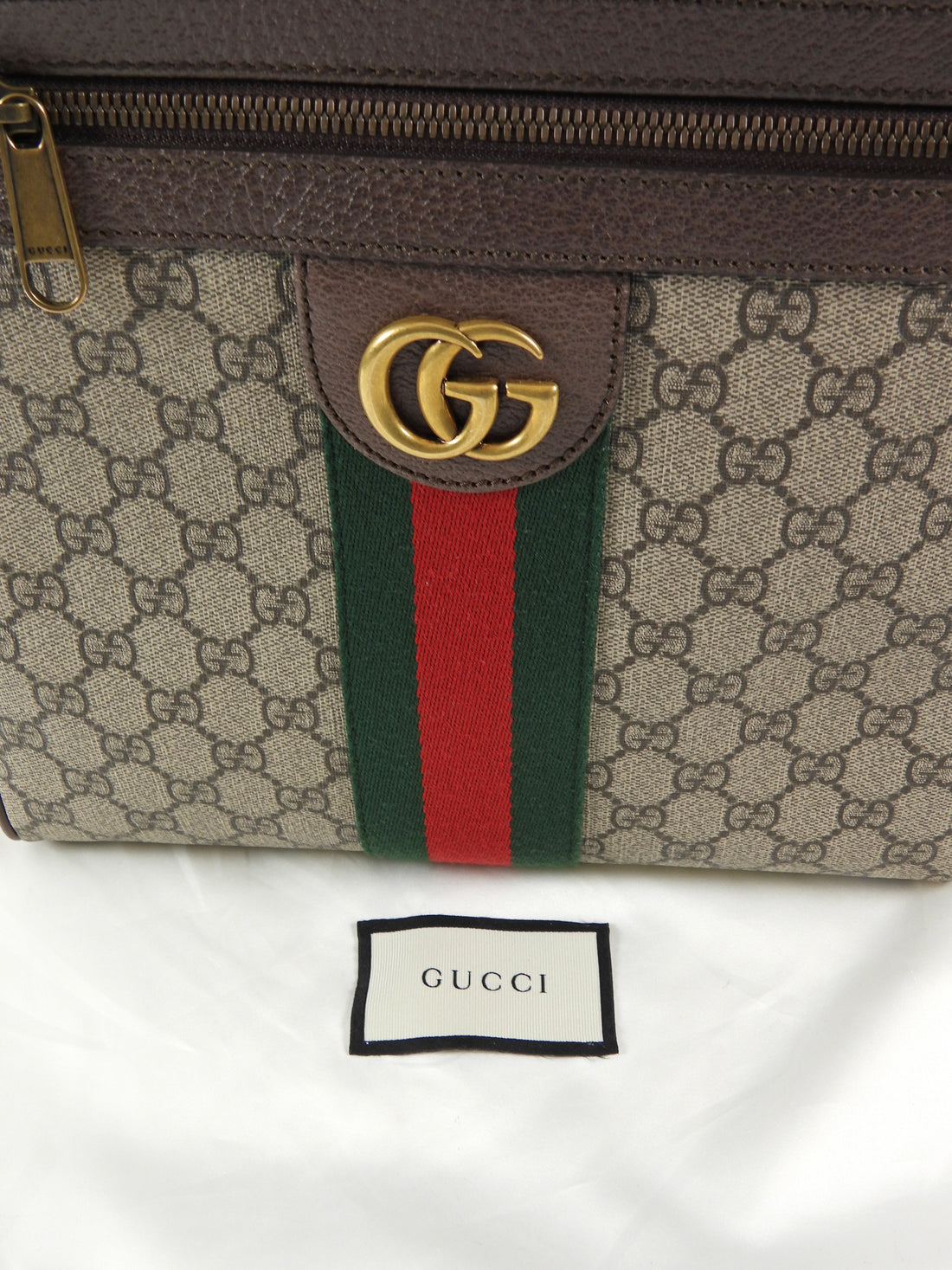 Gucci Brown Medium Monogram Supreme Web Ophidia Messenger Bag
