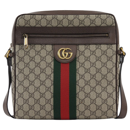 Gucci Brown Medium Monogram Supreme Web Ophidia Messenger Bag