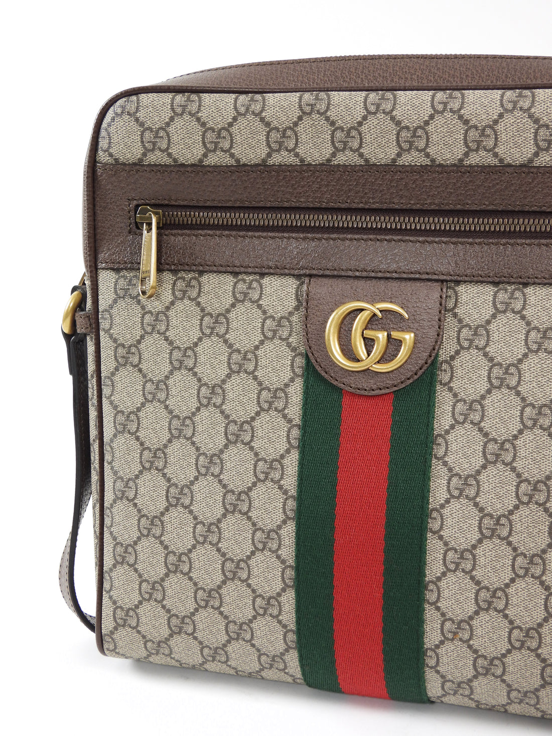Gucci Brown Medium Monogram Supreme Web Ophidia Messenger Bag