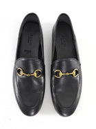 Gucci Jordaan Black Leather Horsebit Loafers - 37