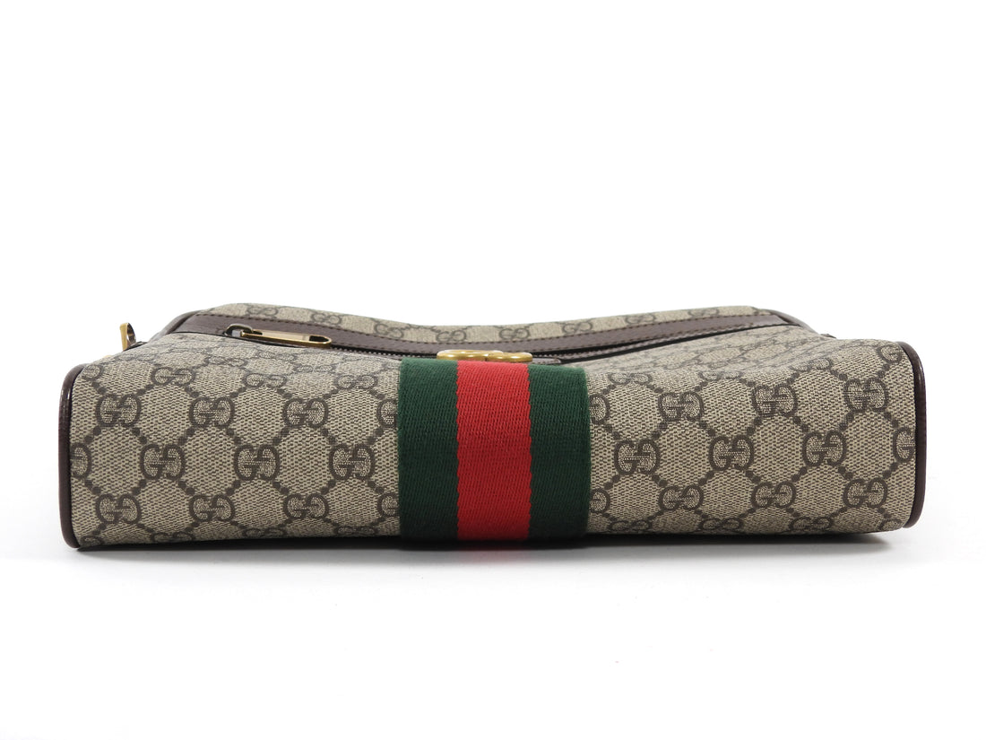 Gucci Brown Medium Monogram Supreme Web Ophidia Messenger Bag