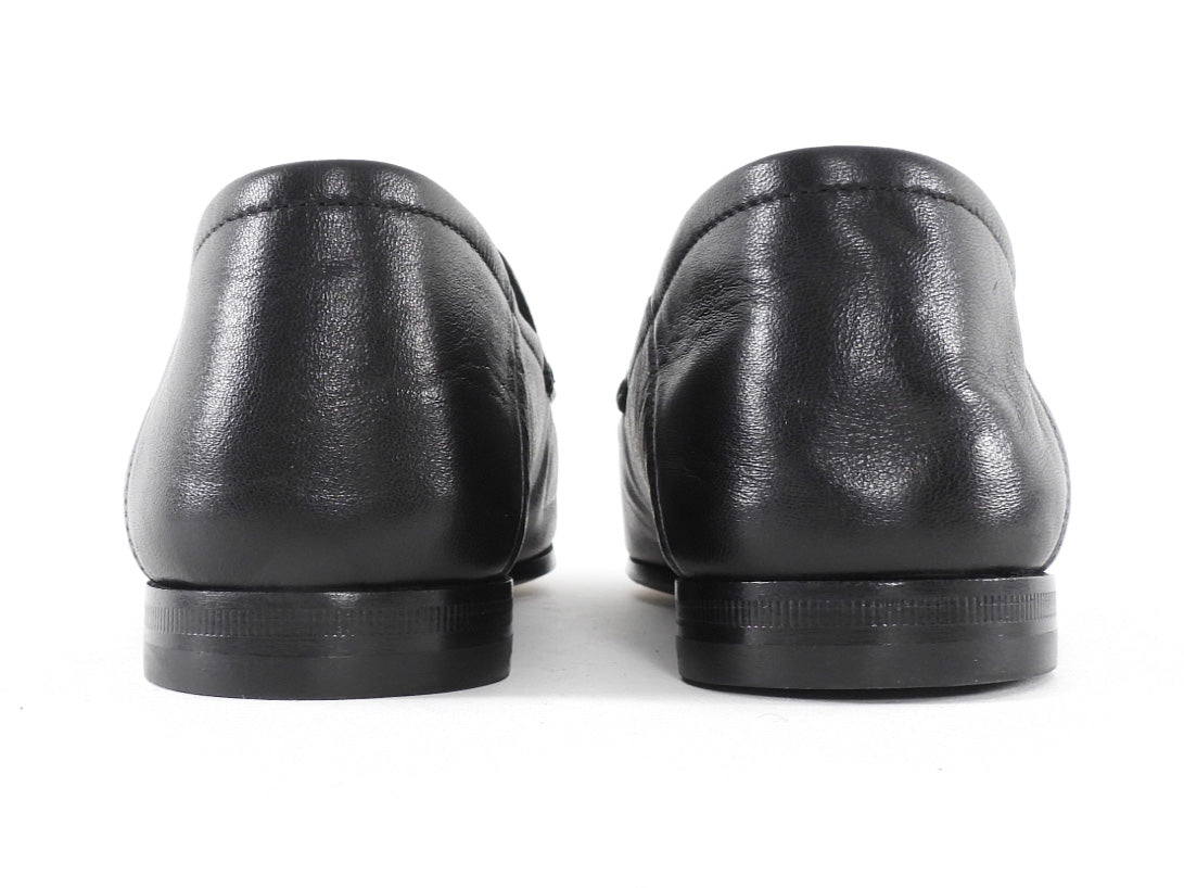 Gucci Jordaan Black Leather Horsebit Loafers - 37