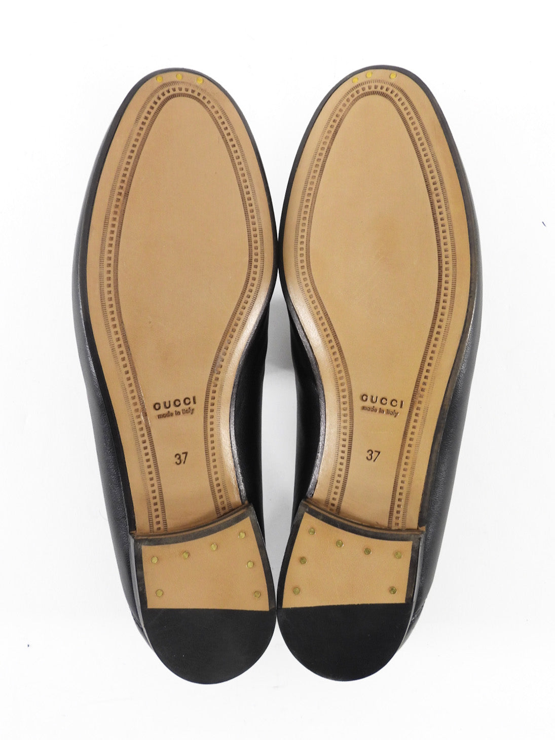 Gucci Jordaan Black Leather Horsebit Loafers - 37