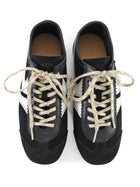 Dries van Noten Black White Suede and Buffed Leather Low Top Sneakers - 36.5