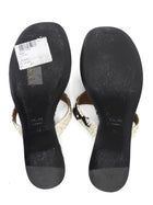 Khaite Archer Beige and  Black Snakeskin Print Flat Thong Sandals - 37