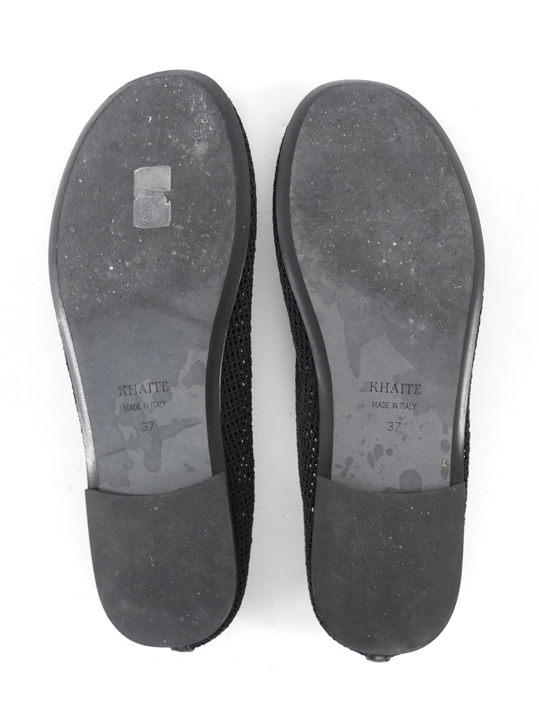 Khaite The Marcy Black Stretch Mesh Round Toe Ballet Flats - 37