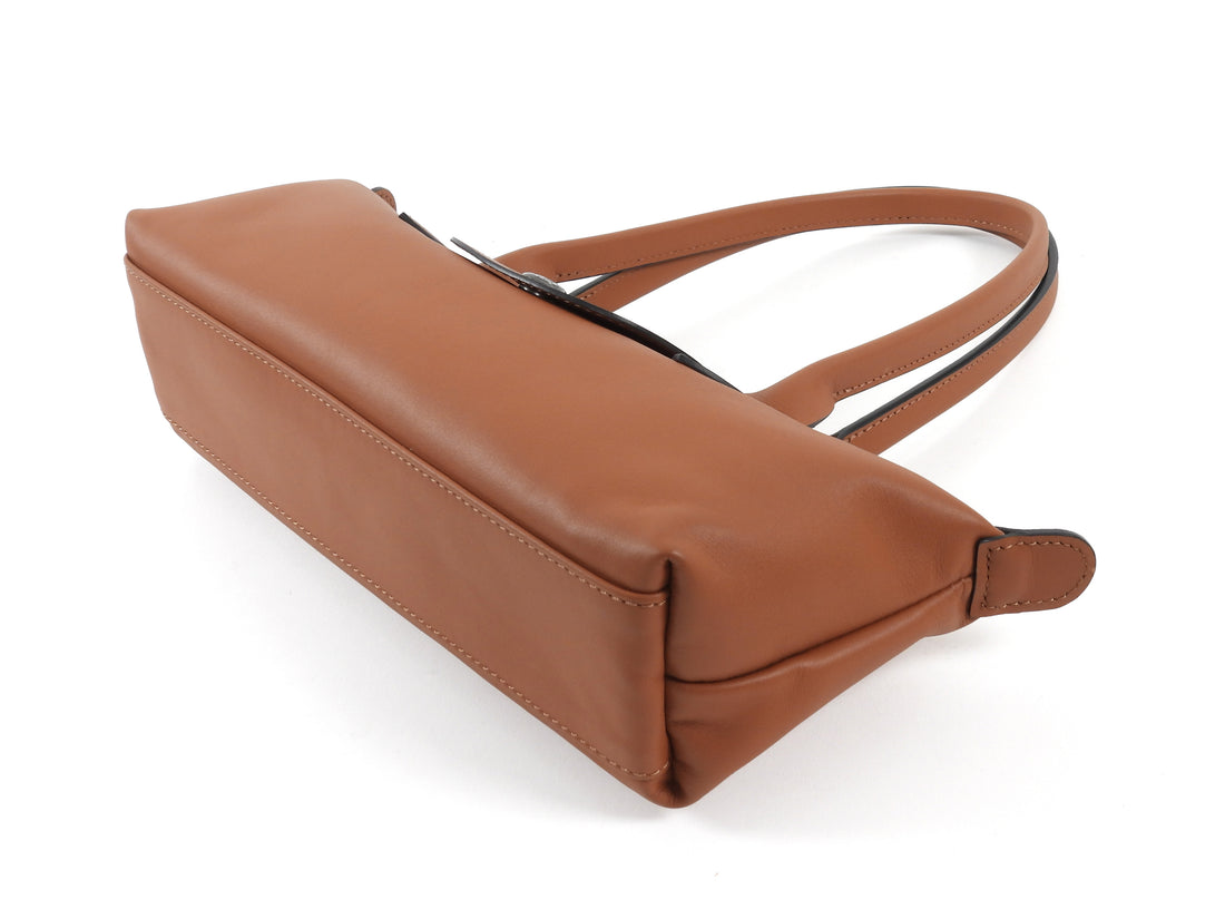 Longchamp Tan Brown Cashew Leather Le Pliage XS Shoulder Bag