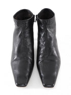 The Row Black Glove Leather Carla 45mm Ankle Boots - 36.5