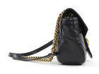 Gucci Black Marmont Matelasse Leather Medium Flap Bag