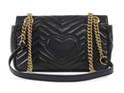 Gucci Black Marmont Matelasse Leather Medium Flap Bag