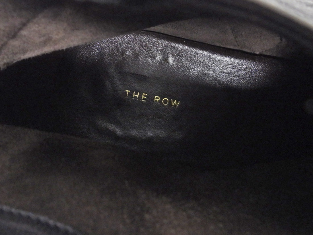 The Row Black Glove Leather Carla 45mm Ankle Boots - 36.5