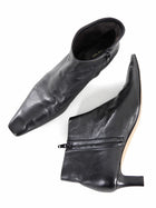 The Row Black Glove Leather Carla 45mm Ankle Boots - 36.5