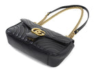 Gucci Black Marmont Matelasse Leather Medium Flap Bag