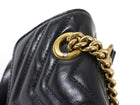 Gucci Black Marmont Matelasse Leather Medium Flap Bag