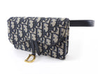 Dior Navy Blue Oblique Monogram Canvas Saddle Belt Bag