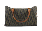Christian Dior Black Taupe Vintage Monogram Trotter Coated Canvas Medium Duffle Bag