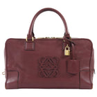 Loewe Burgundy Amazona 36 Grained Leather Anagram Logo Bag