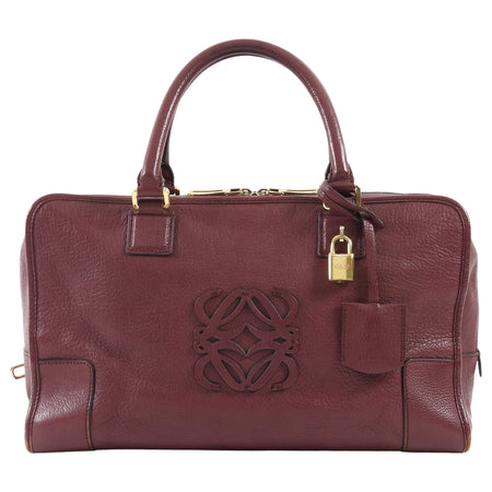 Loewe Burgundy Amazona 36 Grained Leather Anagram Logo Bag