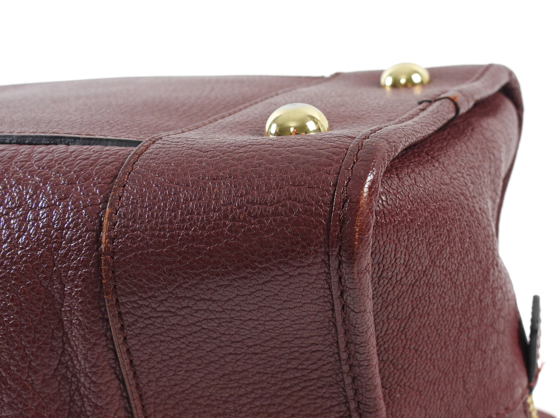 Loewe Burgundy Amazona 36 Grained Leather Anagram Logo Bag