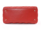 Dior Medium Lady Dior Red Quilted Lambskin Leather Two Way Handbag