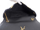 Saint Laurent Natural Beige and Black Stripe Raffia Monogram Reversible Chain Flap Bag