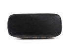 Fendi Black Brown Vintage Pequin Stripe Coated Canvas Dome Bag