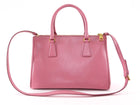 Prada Small Galleria Pink Saffiano Leather Two Way Tote Bag