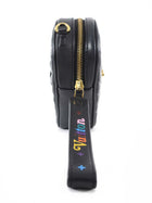 Louis Vuitton Black Quilted Leather New Wave Heart Wristlet Mini Bag