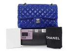 Chanel 10C Cobalt Blue Lambskin Quilted Medium Classic Double Flap Bag SHW