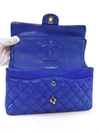 Chanel 10C Cobalt Blue Lambskin Quilted Medium Classic Double Flap Bag SHW