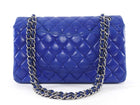 Chanel 10C Cobalt Blue Lambskin Quilted Medium Classic Double Flap Bag SHW