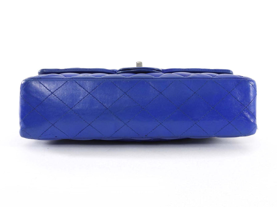 Chanel 10C Cobalt Blue Lambskin Quilted Medium Classic Double Flap Bag SHW