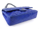 Chanel 10C Cobalt Blue Lambskin Quilted Medium Classic Double Flap Bag SHW