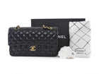 Chanel Black Caviar Leather Medium CC Classic Double Flap Bag GHW