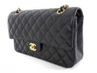 Chanel Black Caviar Leather Medium CC Classic Double Flap Bag GHW